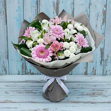 Букет цветов из:  Герберы, Альстромерии и Хризантемы #REPLACE_PRED# Юце