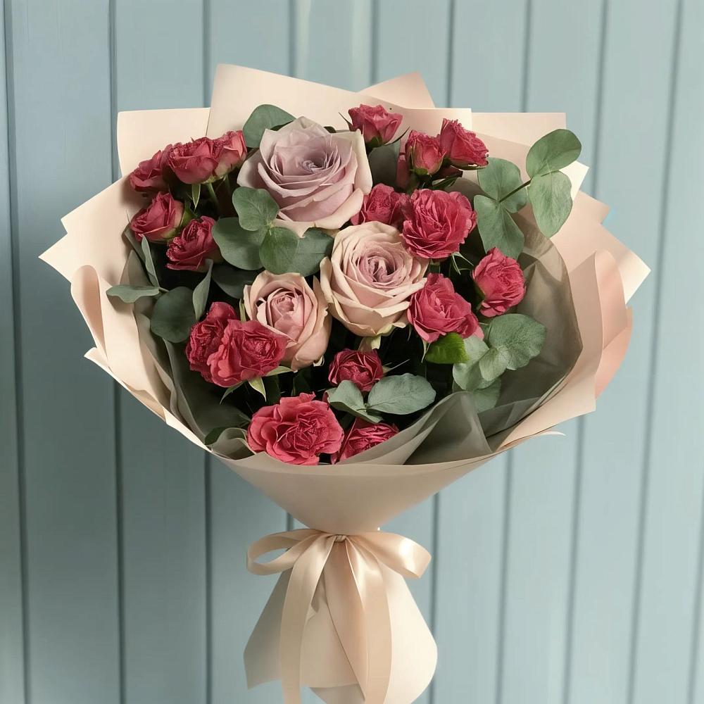 Букет цветов из: Гвоздики и Розы в Юце