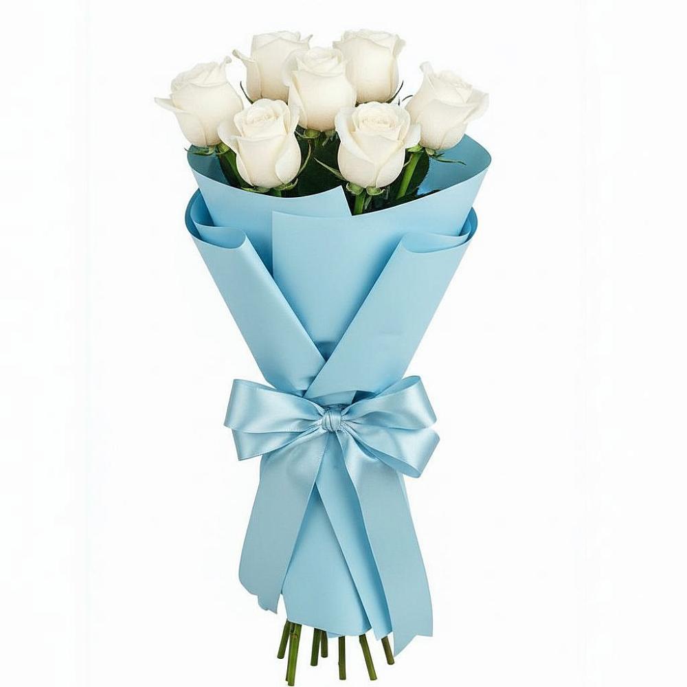 Букет 7 белых роз Проуд в Юце