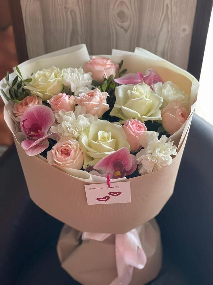 Букет цветов из: Орхидеи, Розы и Гвоздики в Юце