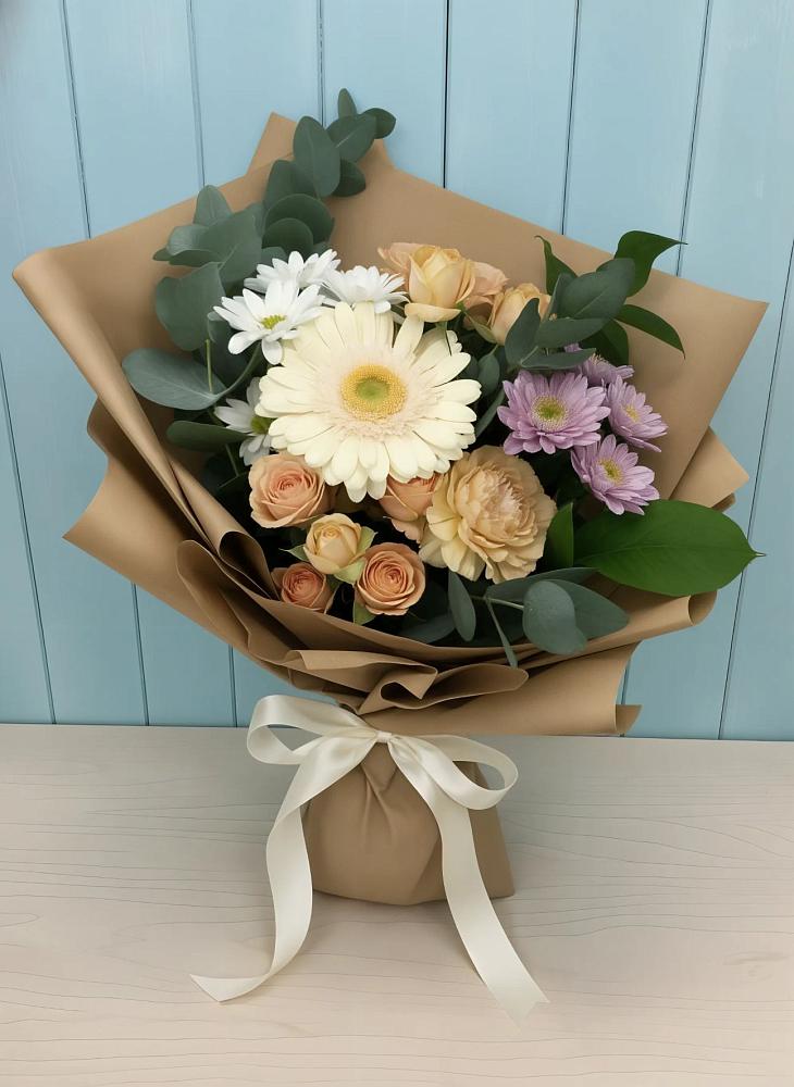 Букет цветов из: Герберы и Хризантемы в Юце