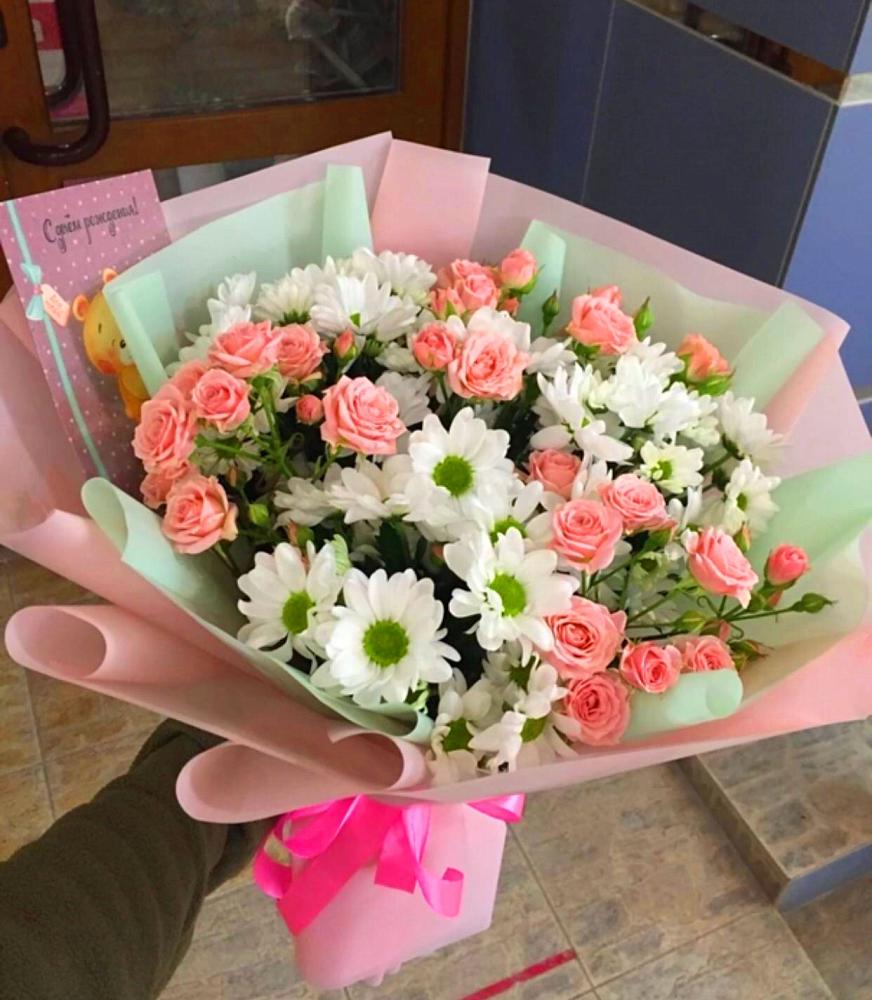 Букет цветов из: Розы и Хризантемы в Юце