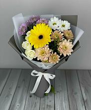 Букет цветов из:  Розы, Герберы и Хризантемы #REPLACE_PRED# Юце