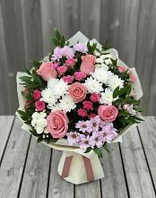 Букет цветов из:  Альстромерии, Гвоздики, Розы и Хризантемы #REPLACE_PRED# Юце
