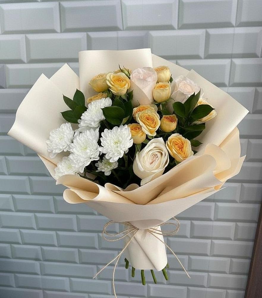 Букет цветов из: Розы и Хризантемы в Юце
