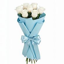 Букет 7 белых роз Проуд в Юце