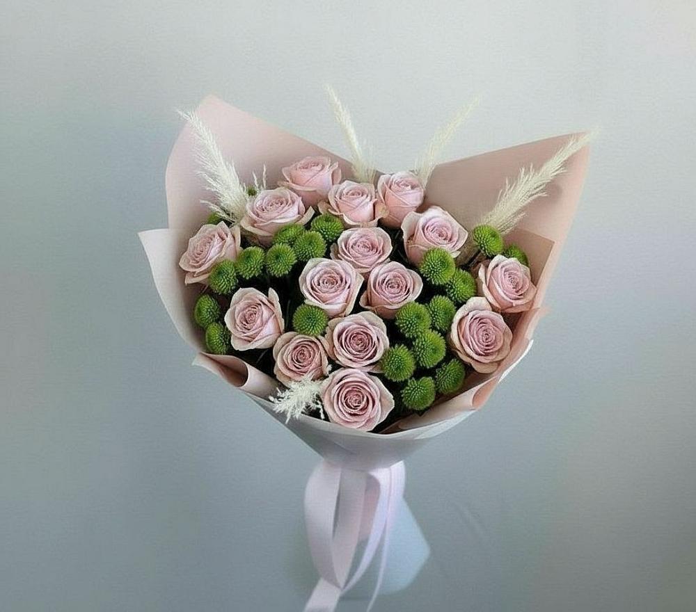 Букет цветов из: Розы и Хризантемы в Юце