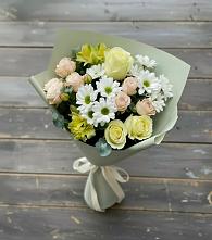 Букет цветов из:  Альстромерии, Розы и Хризантемы в Юце