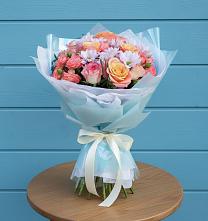 Букет цветов из:  Хризантемы и Розы в Юце