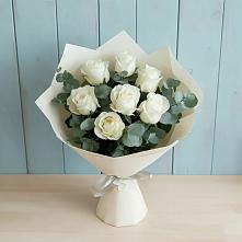 Букет Белые розы в Эвкалипте #REPLACE_PRED# Юце
