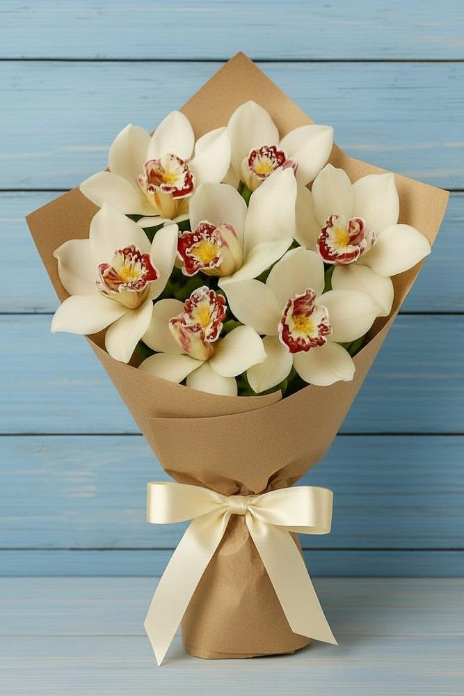 Букет цветов из: Орхидеи и Розы в Юце