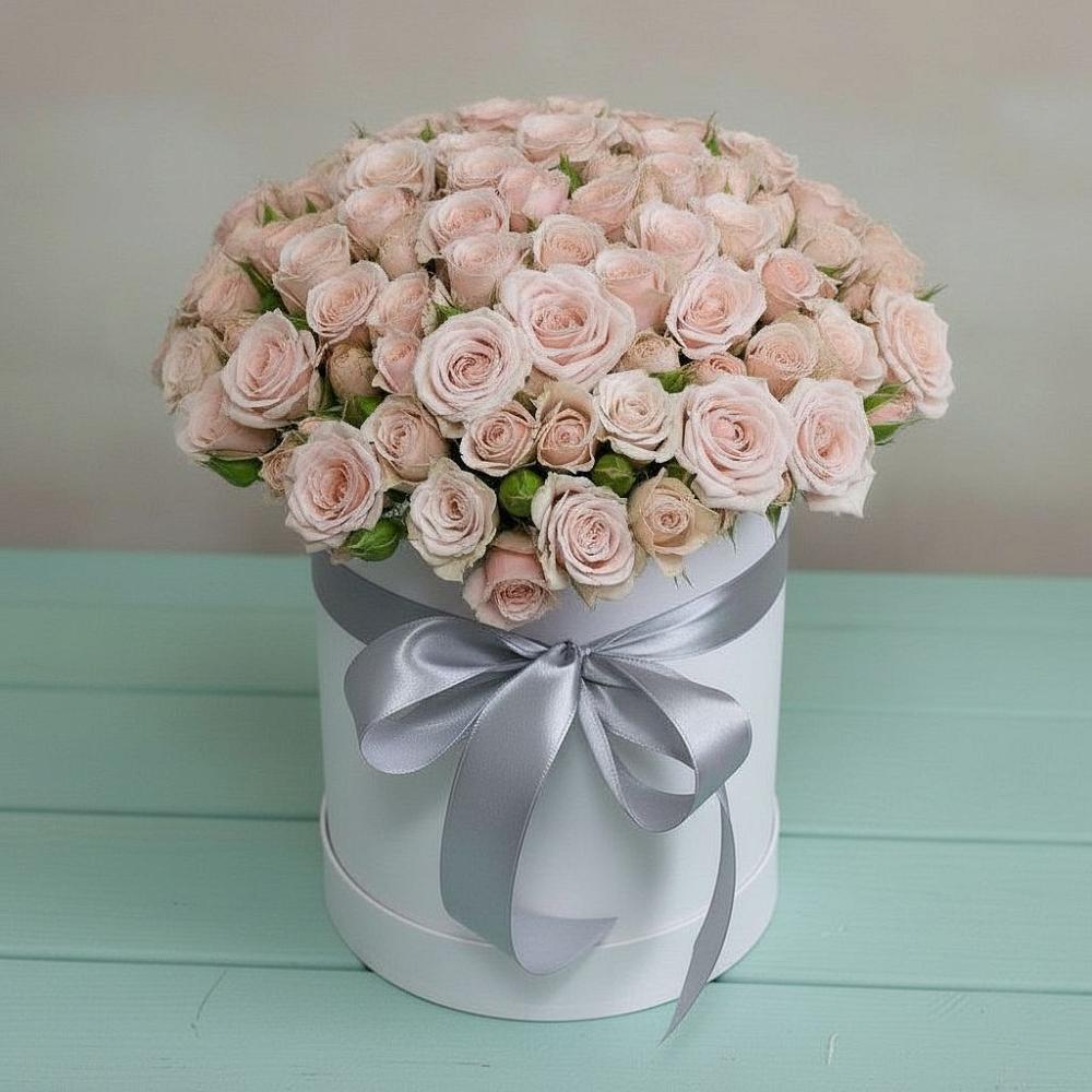 Цветочная композиция из Розы в шляпной коробке в Юце